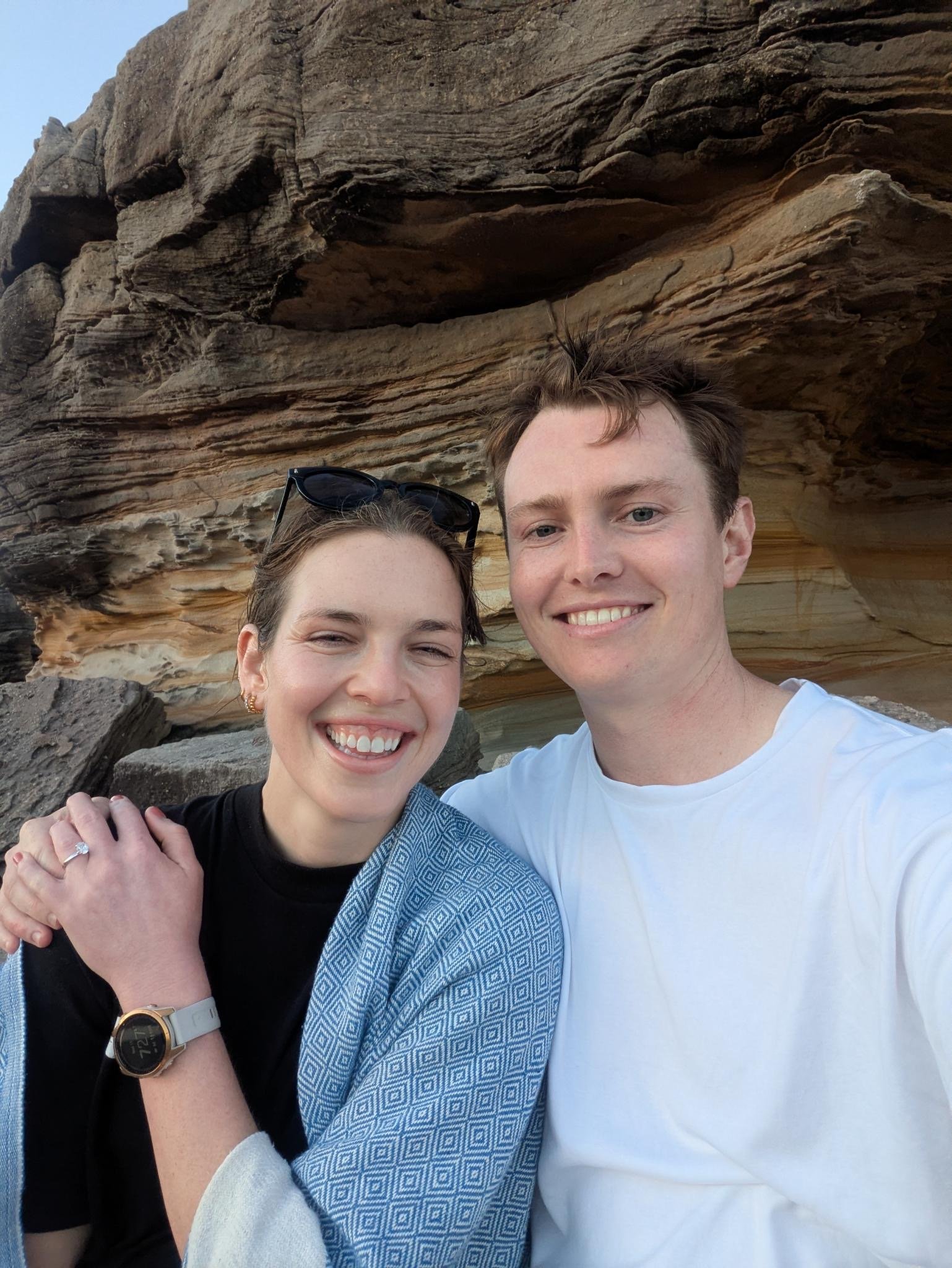 Ellen and Alex by the coast