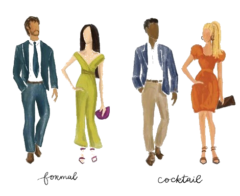 Formal and cocktail dress code examples